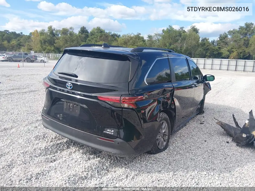 2021 TOYOTA SIENNA VIN 5TDYRKEC8MS026016 — фото 4