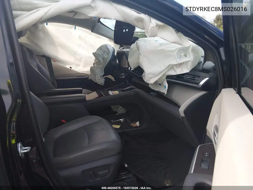 2021 TOYOTA SIENNA VIN 5TDYRKEC8MS026016 — фото 5