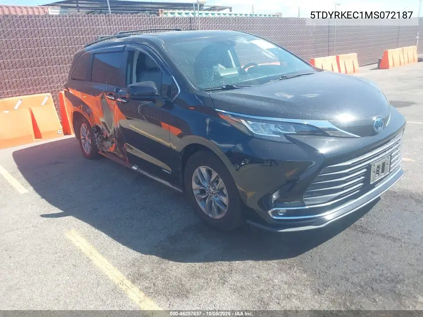 TOYOTA SIENNA 2021, VIN 5TDYRKEC1MS072187