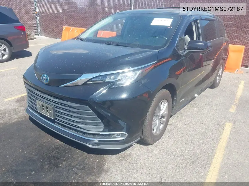 2021 TOYOTA SIENNA VIN 5TDYRKEC1MS072187 — фото 2