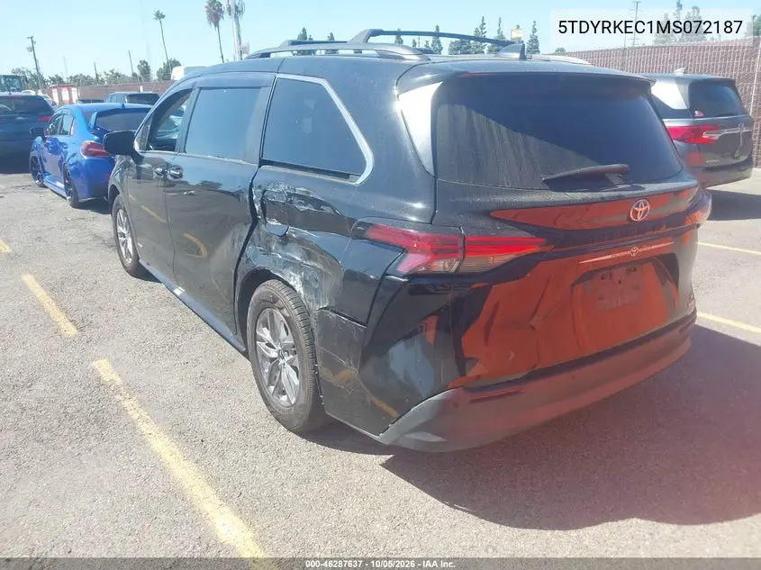 2021 TOYOTA SIENNA VIN 5TDYRKEC1MS072187 — фото 3