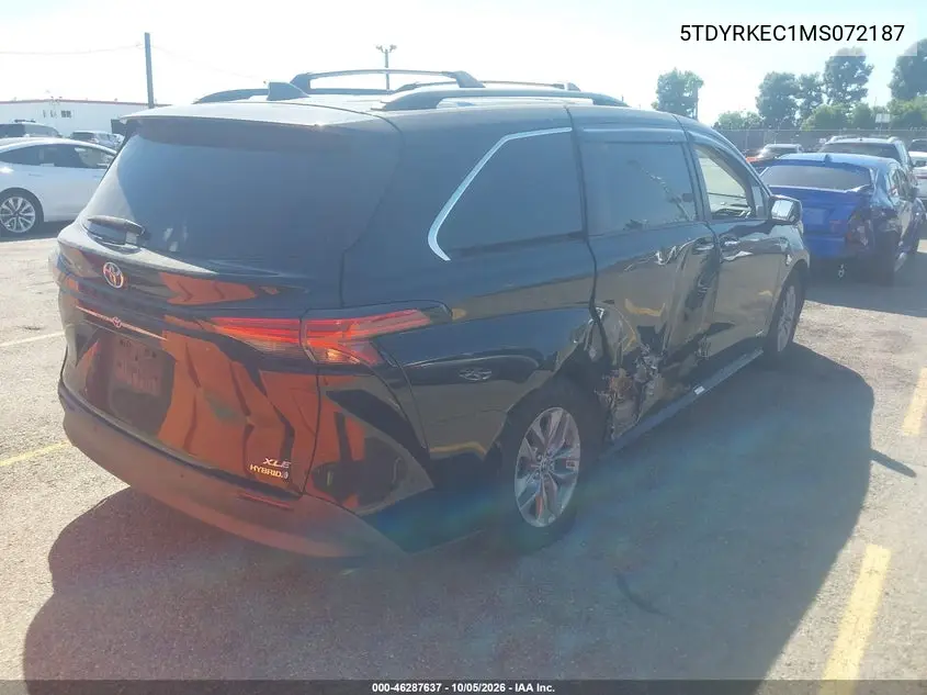 2021 TOYOTA SIENNA VIN 5TDYRKEC1MS072187 — фото 4