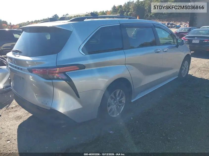 2021 TOYOTA SIENNA VIN 5TDYSKFC2MS036866 — фото 4