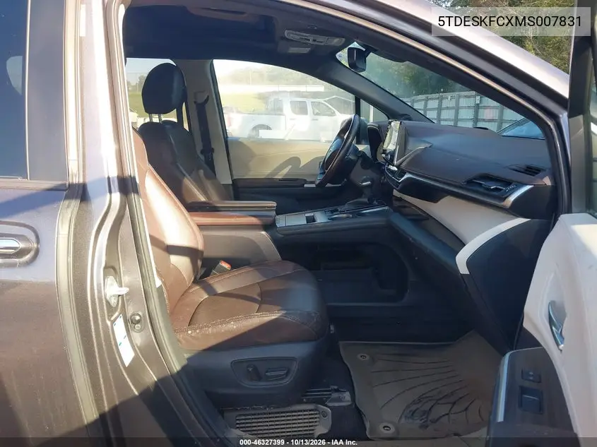 2021 TOYOTA SIENNA VIN 5TDESKFCXMS007831 — фото 5