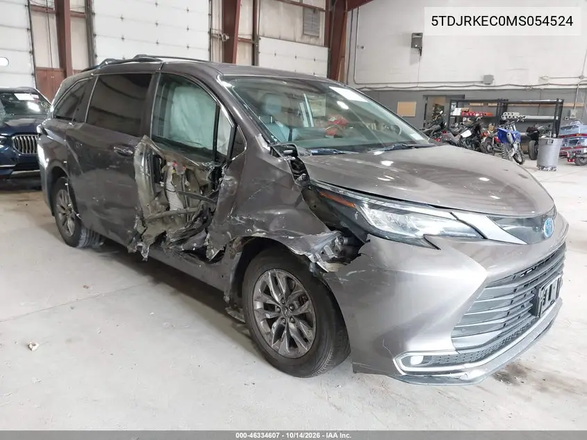 TOYOTA SIENNA 2021, VIN 5TDJRKEC0MS054524