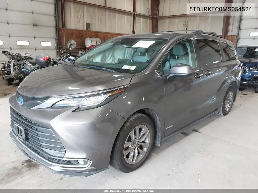 2021 TOYOTA SIENNA VIN 5TDJRKEC0MS054524 — фото 2