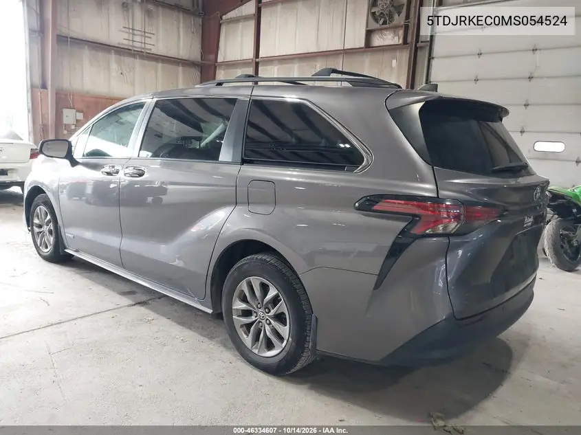 2021 TOYOTA SIENNA VIN 5TDJRKEC0MS054524 — фото 3