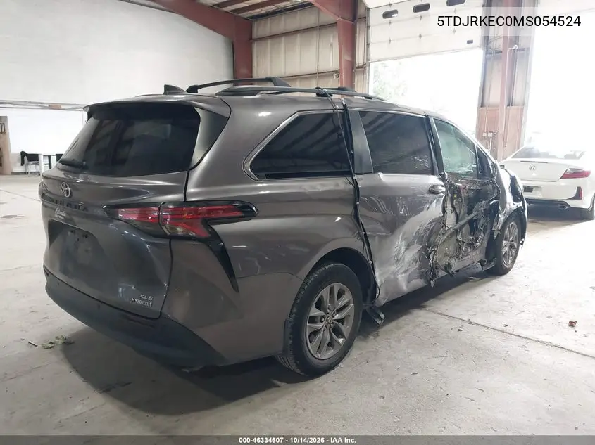 2021 TOYOTA SIENNA VIN 5TDJRKEC0MS054524 — фото 4