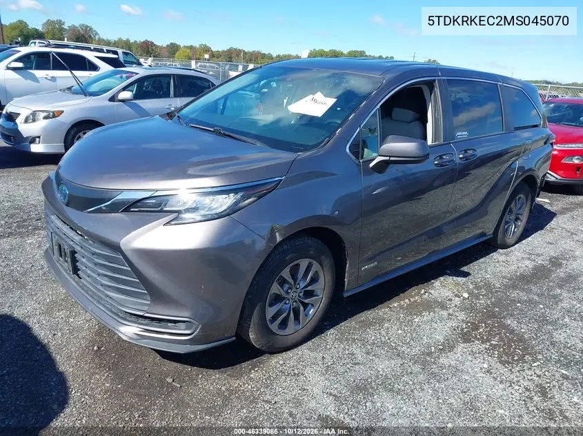 2021 TOYOTA SIENNA VIN 5TDKRKEC2MS045070 — фото 2