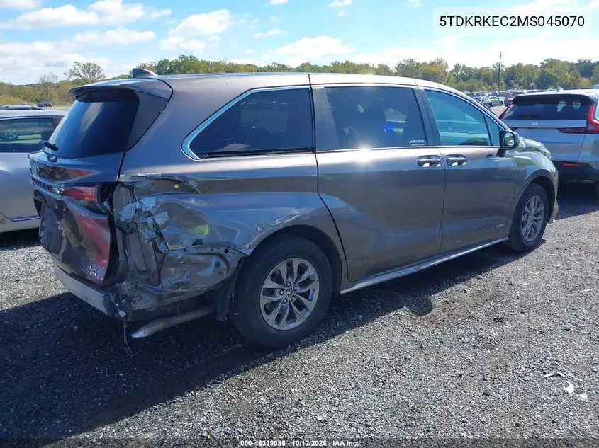 2021 TOYOTA SIENNA VIN 5TDKRKEC2MS045070 — фото 4
