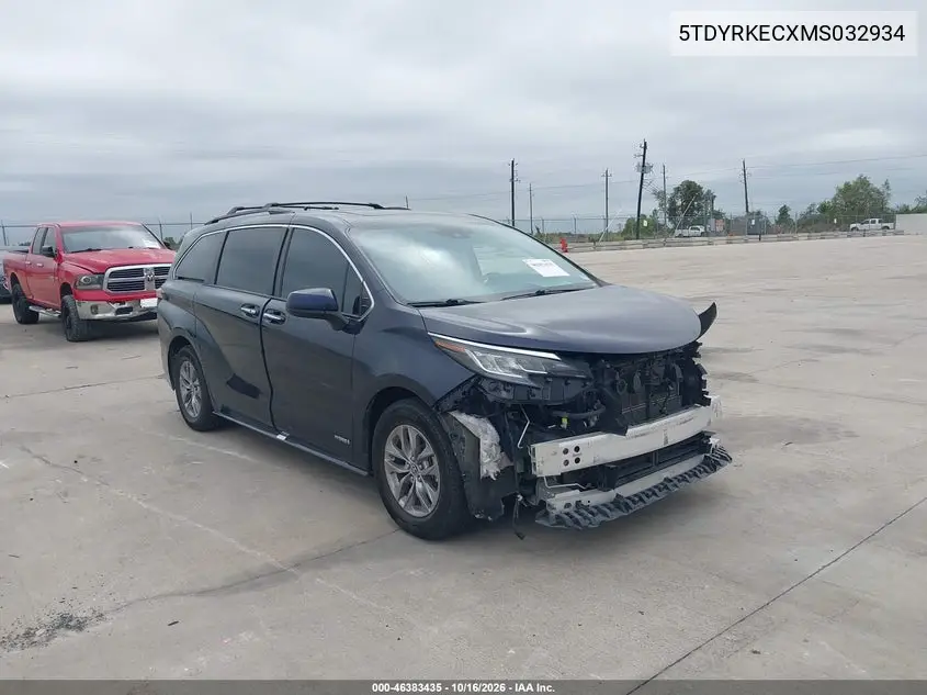 TOYOTA SIENNA 2021, VIN 5TDYRKECXMS032934