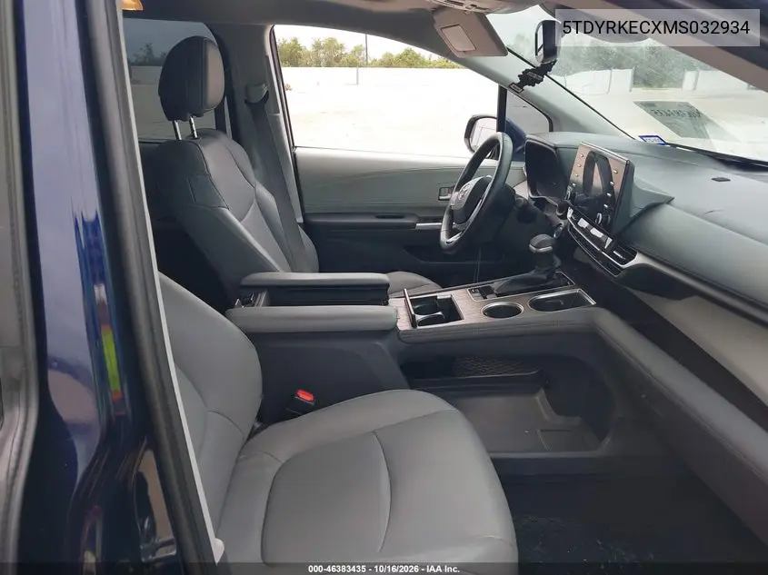 2021 TOYOTA SIENNA VIN 5TDYRKECXMS032934 — фото 5