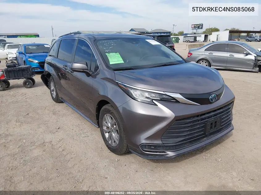 TOYOTA SIENNA 2022, VIN 5TDKRKEC4NS085068