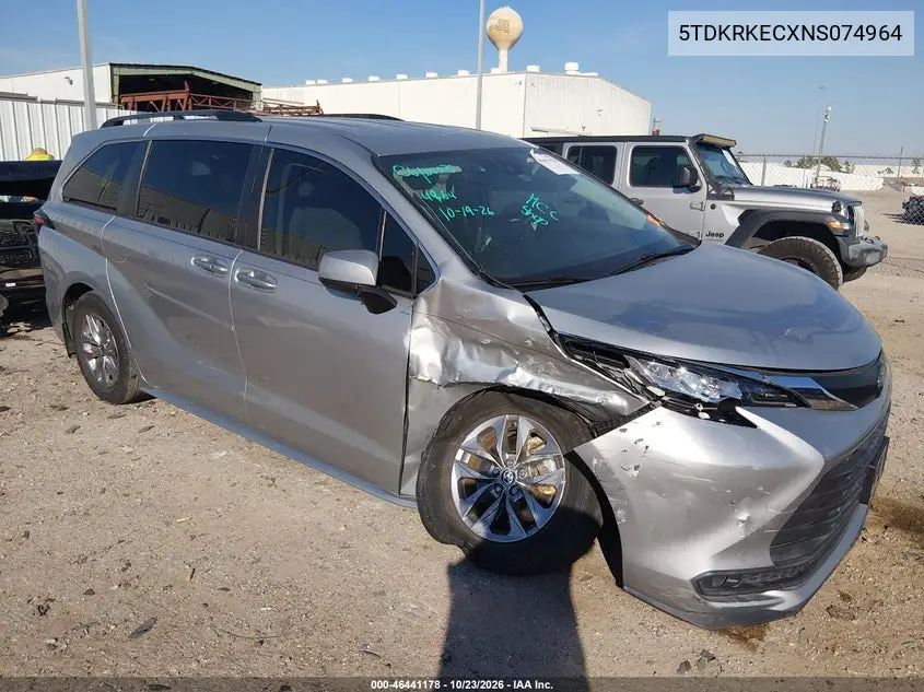 TOYOTA SIENNA 2022, VIN 5TDKRKECXNS074964