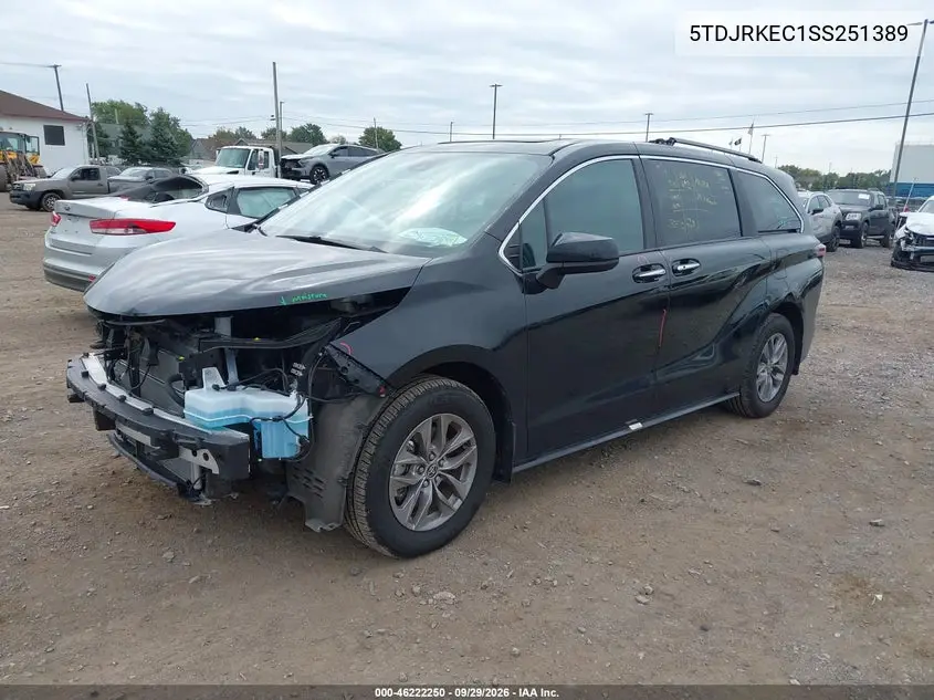 2025 TOYOTA SIENNA VIN 5TDJRKEC1SS251389 — фото 2
