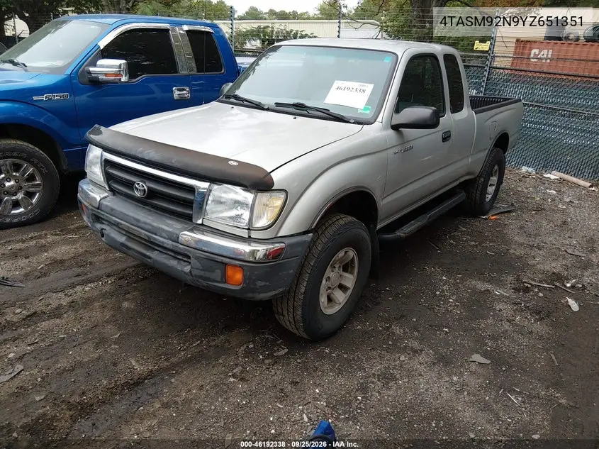 2000 TOYOTA TACOMA VIN 4TASM92N9YZ651351 — фото 2