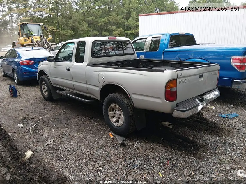 2000 TOYOTA TACOMA VIN 4TASM92N9YZ651351 — фото 3