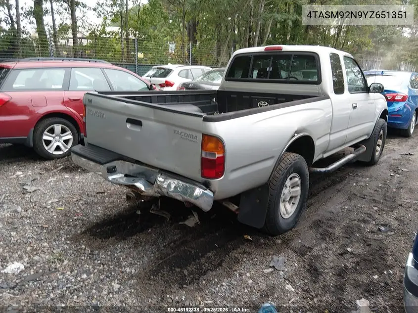2000 TOYOTA TACOMA VIN 4TASM92N9YZ651351 — фото 4