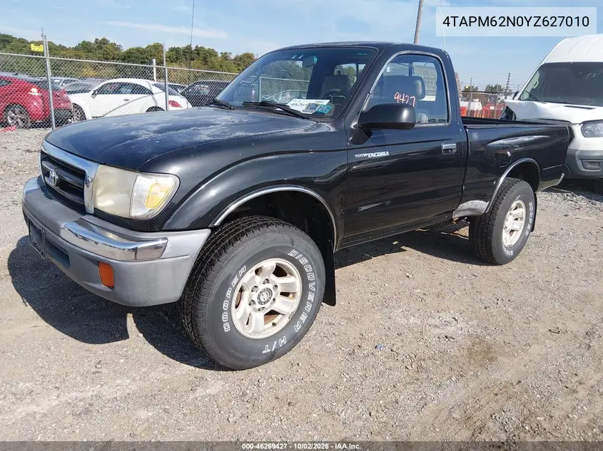 2000 TOYOTA TACOMA VIN 4TAPM62N0YZ627010 — фото 2