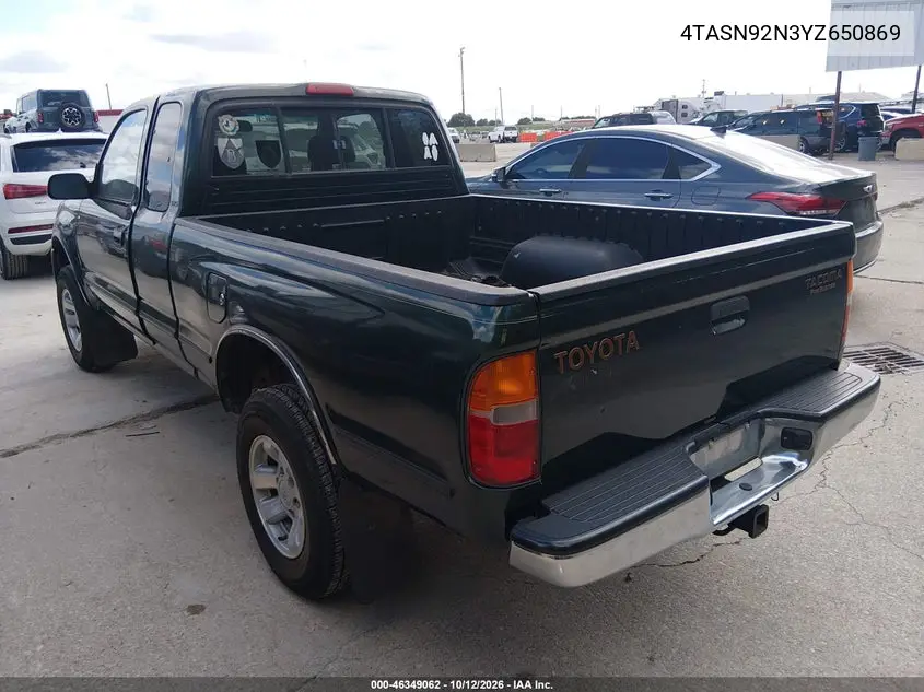 2000 TOYOTA TACOMA VIN 4TASN92N3YZ650869 — фото 3