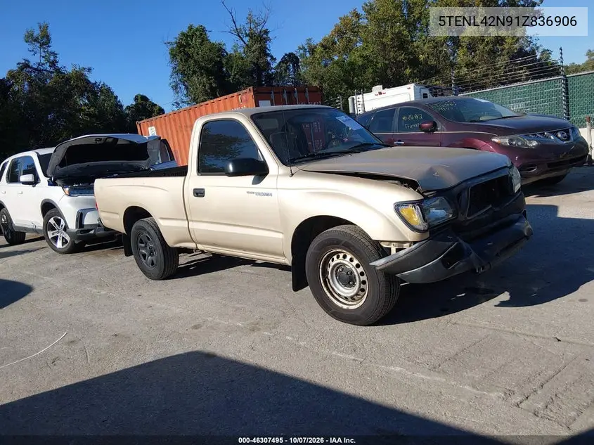 TOYOTA TACOMA 2001, VIN 5TENL42N91Z836906