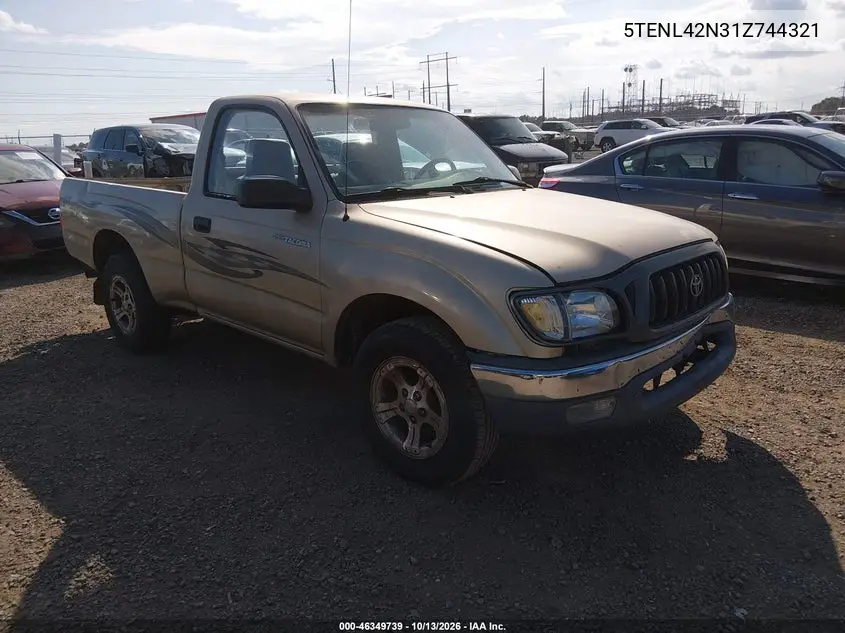 TOYOTA TACOMA 2001, VIN 5TENL42N31Z744321