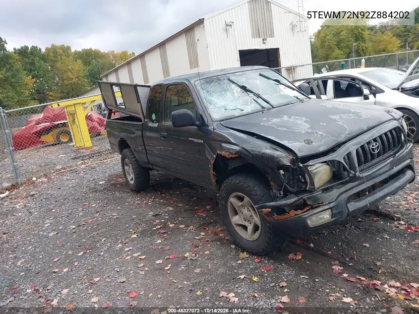 TOYOTA TACOMA 2002, VIN 5TEWM72N92Z884202