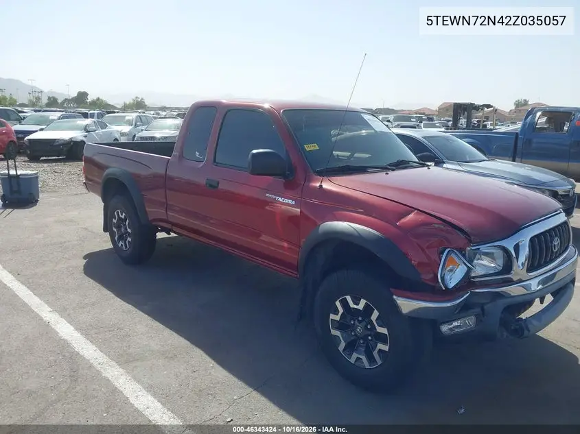 TOYOTA TACOMA 2002, VIN 5TEWN72N42Z035057