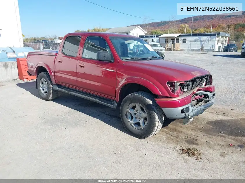 TOYOTA TACOMA 2002, VIN 5TEHN72N52Z038560
