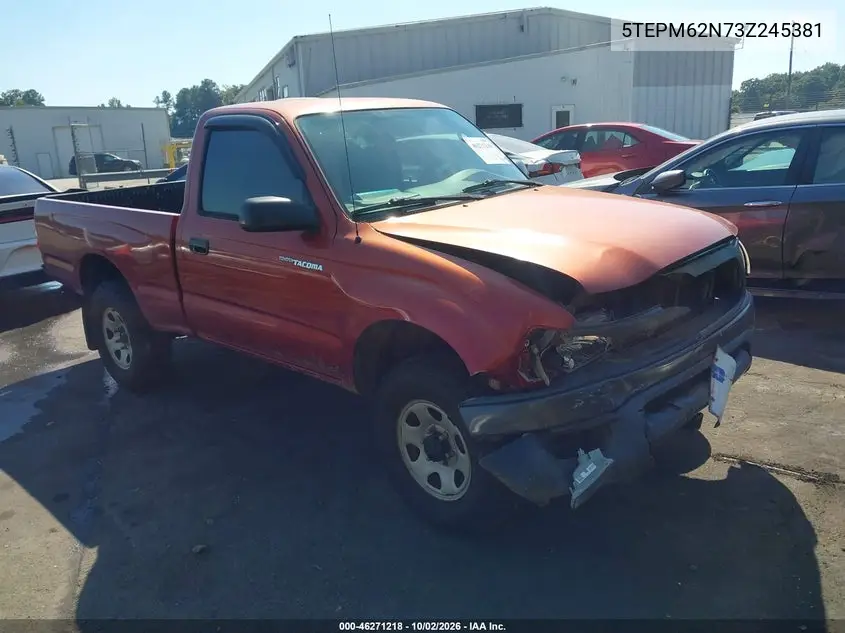 TOYOTA TACOMA 2003, VIN 5TEPM62N73Z245381