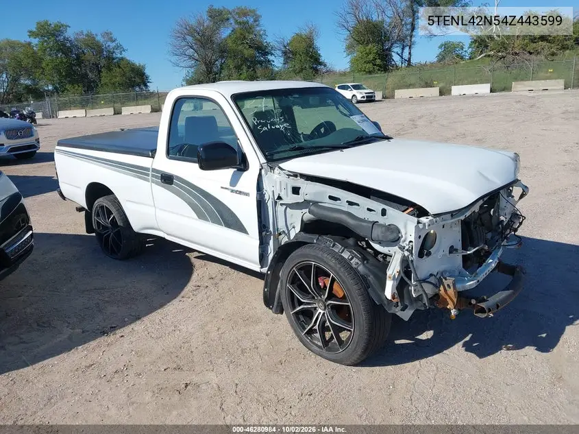 TOYOTA TACOMA 2004, VIN 5TENL42N54Z443599
