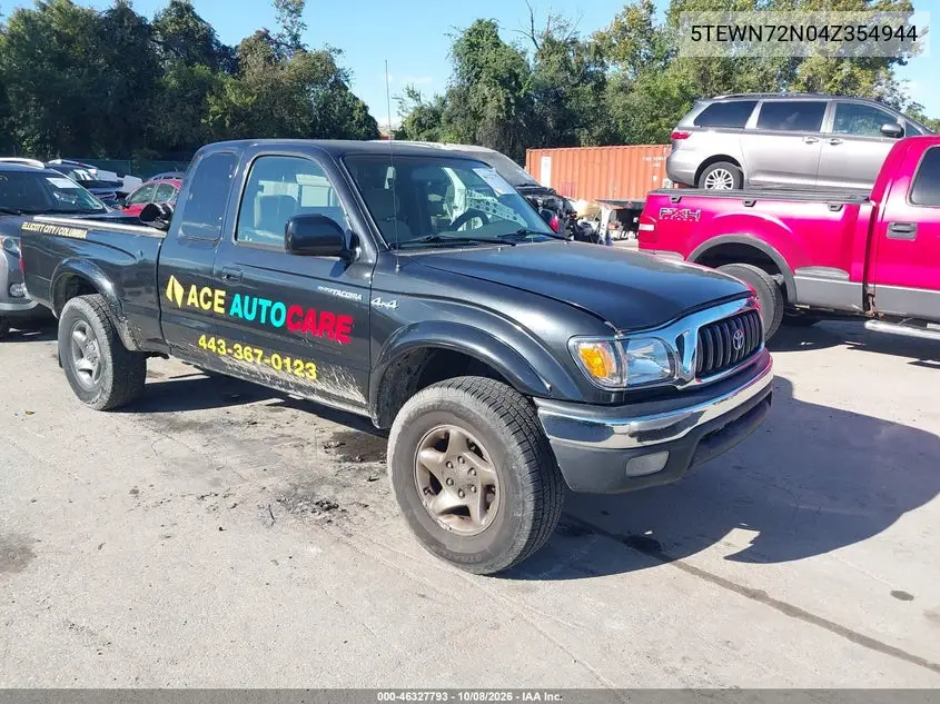 TOYOTA TACOMA 2004, VIN 5TEWN72N04Z354944