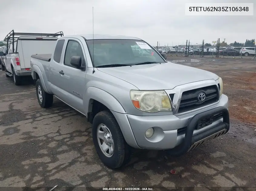 TOYOTA TACOMA 2005, VIN 5TETU62N35Z106348