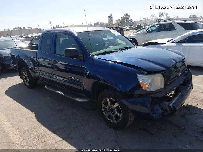 TOYOTA TACOMA 2006, VIN 5TETX22N16Z215294