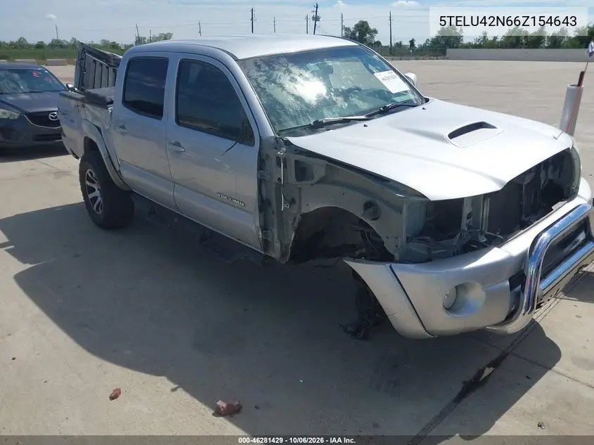 TOYOTA TACOMA 2006, VIN 5TELU42N66Z154643
