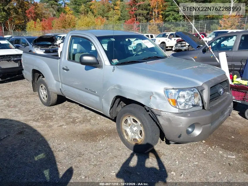 TOYOTA TACOMA 2006, VIN 5TENX22N76Z288999