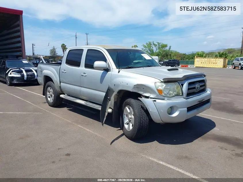 TOYOTA TACOMA 2008, VIN 5TEJU62N58Z583715