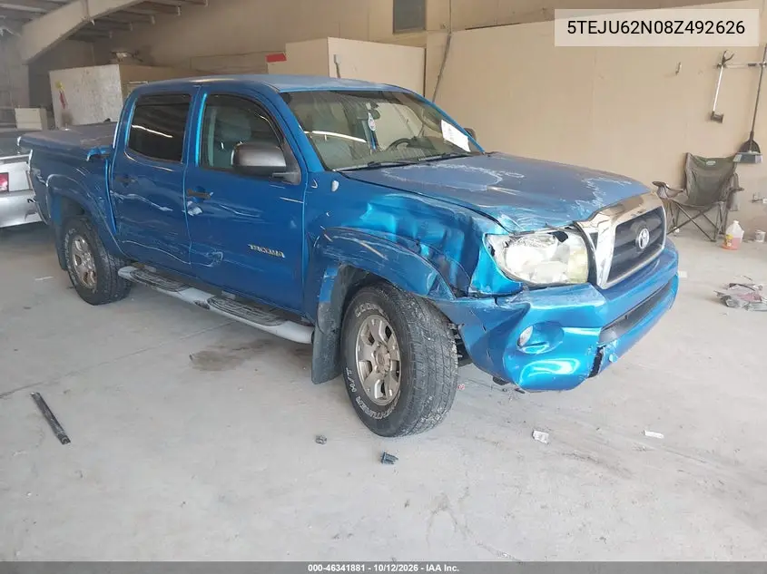 TOYOTA TACOMA 2008, VIN 5TEJU62N08Z492626
