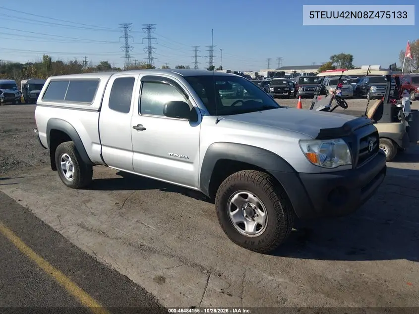 TOYOTA TACOMA 2008, VIN 5TEUU42N08Z475133
