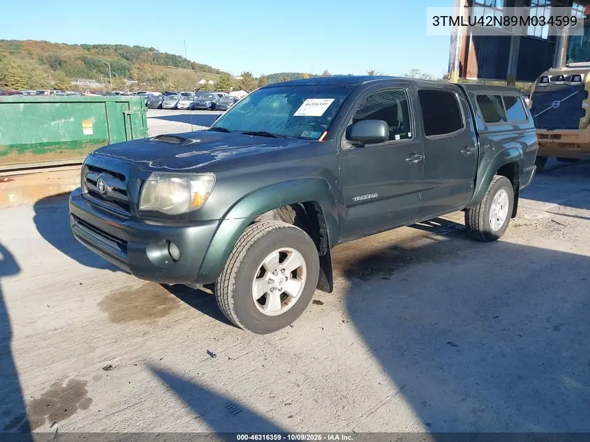 2009 TOYOTA TACOMA VIN 3TMLU42N89M034599 — фото 2