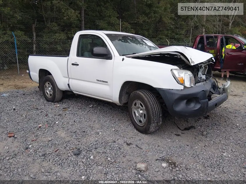 TOYOTA TACOMA 2010, VIN 5TENX4CN7AZ749041