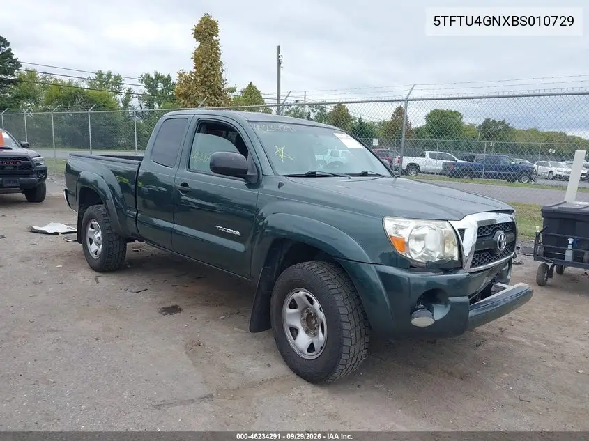 TOYOTA TACOMA 2011, VIN 5TFTU4GN6BX010729