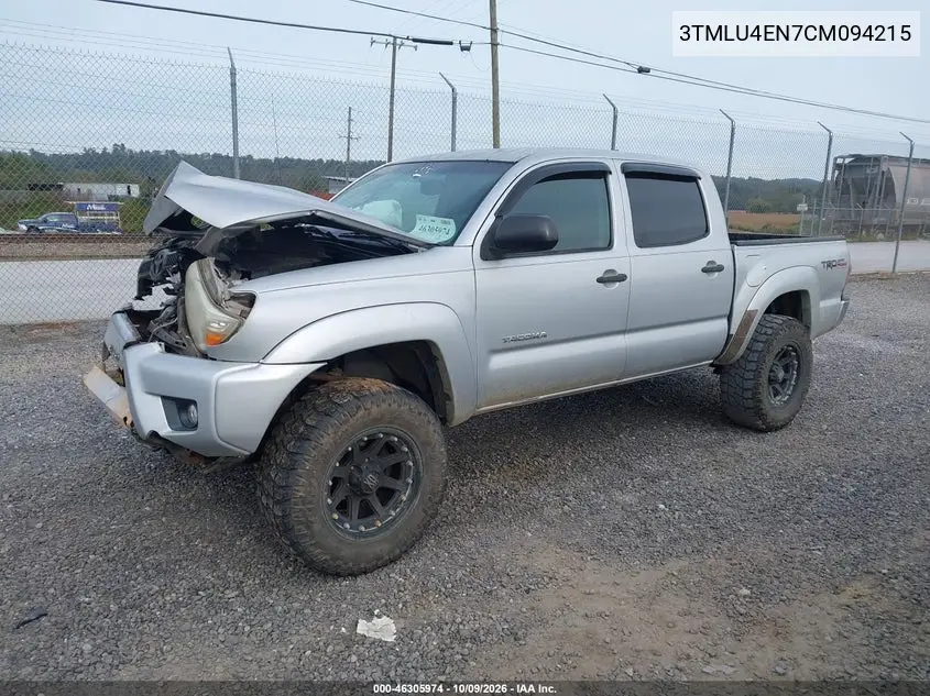 2012 TOYOTA TACOMA VIN 3TMLU4EN7CM094215 — фото 2