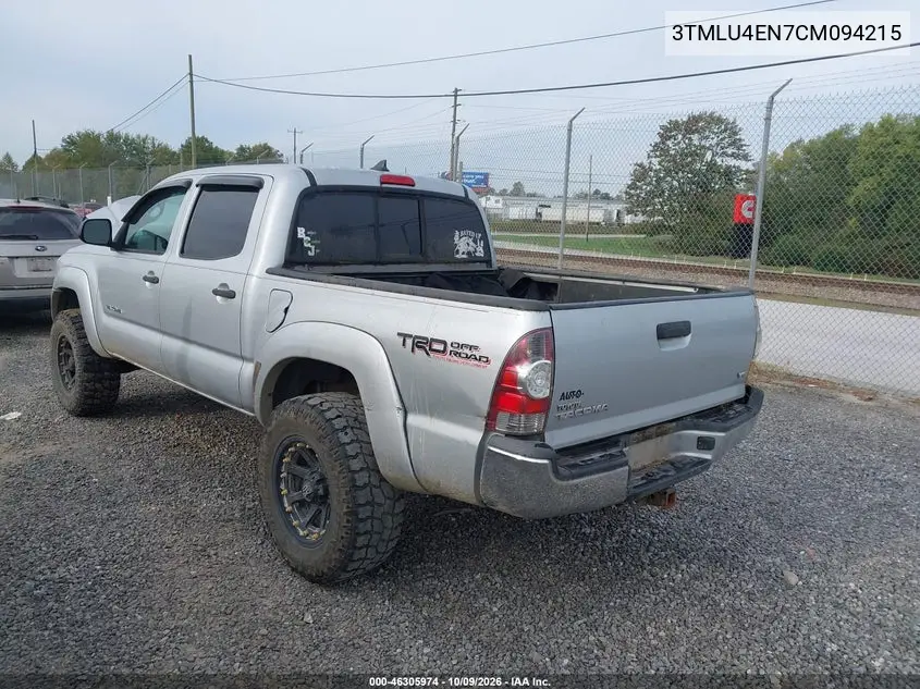 2012 TOYOTA TACOMA VIN 3TMLU4EN7CM094215 — фото 3