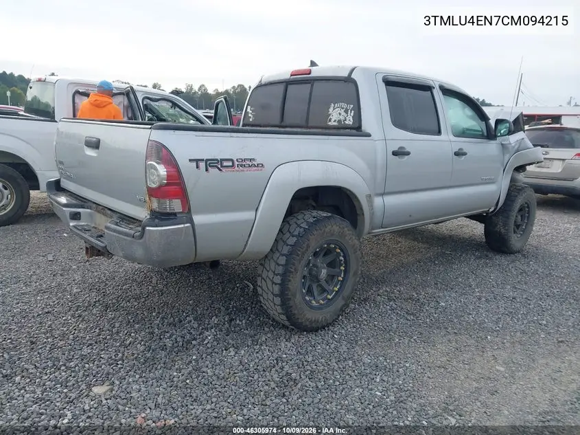 2012 TOYOTA TACOMA VIN 3TMLU4EN7CM094215 — фото 4