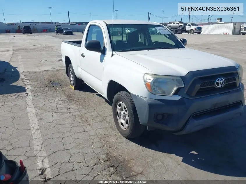 TOYOTA TACOMA 2014, VIN 5TFNX4CN3EX036361