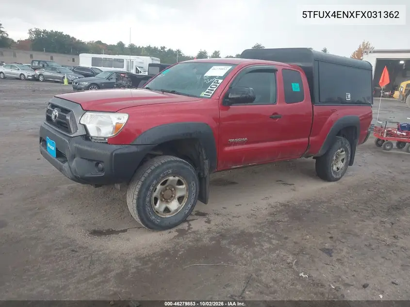 2015 TOYOTA TACOMA VIN 5TFUX4ENXFX031362 — фото 2