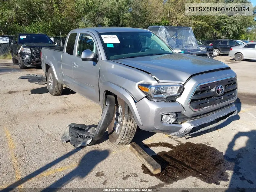 TOYOTA TACOMA 2016, VIN 5TFSX5EN6GX043894