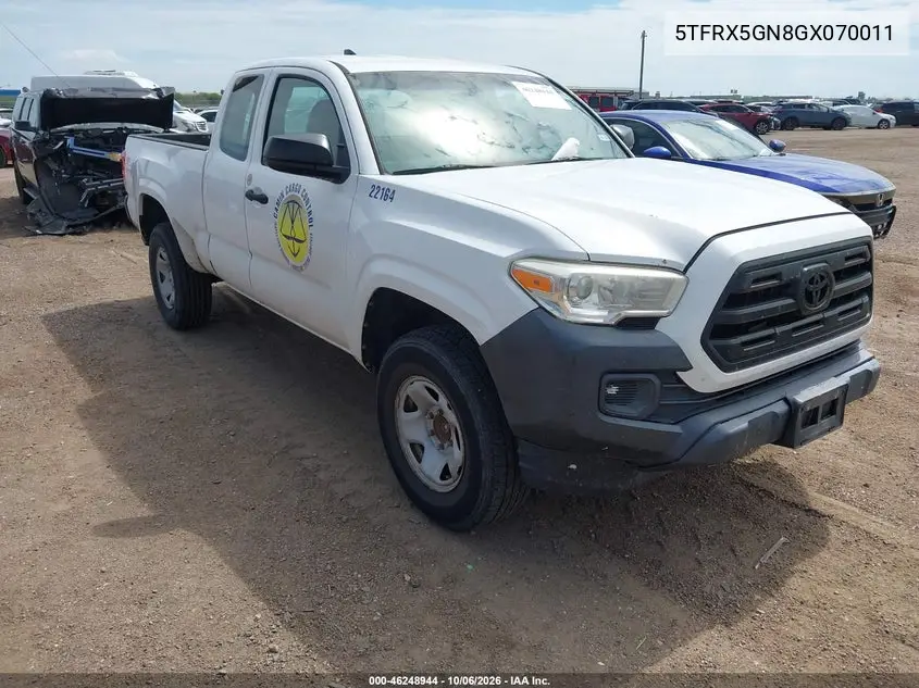 TOYOTA TACOMA 2016, VIN 5TFRX5GN8GX070011