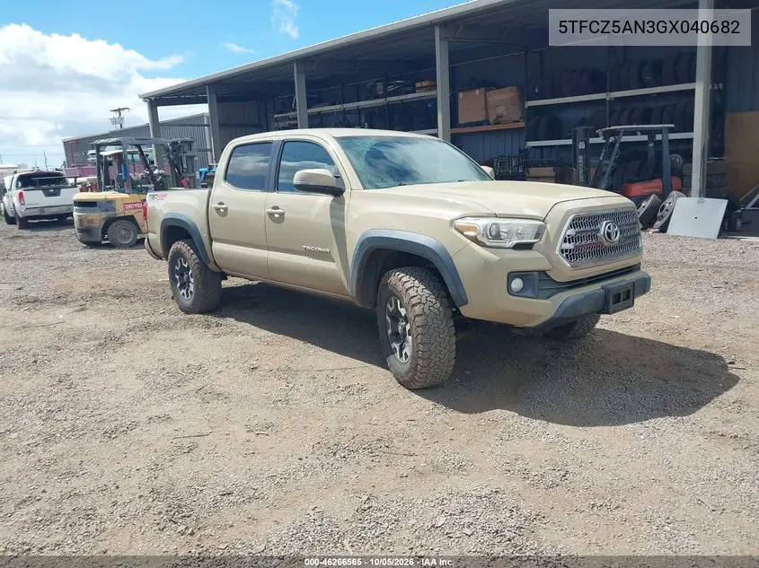 TOYOTA TACOMA 2016, VIN 5TFCZ5AN3GX040682